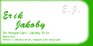 erik jakoby business card
